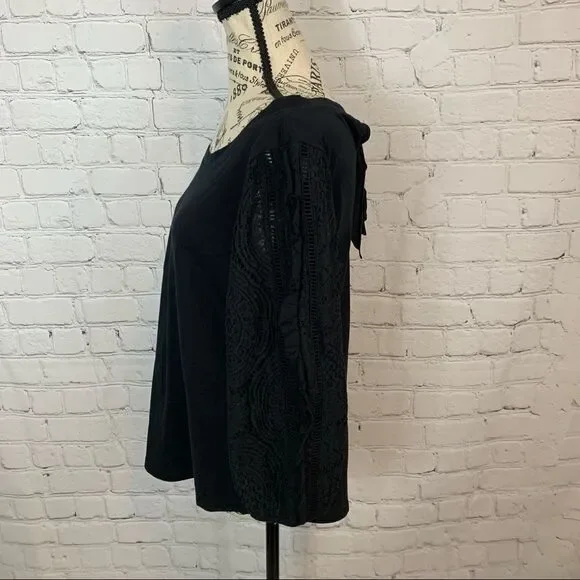 Anthropologie Nina lace sleeves Top size Small balloon sleeve 100% cotton - Picture 8 of 11